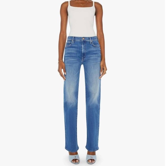 MOTHER Denim The Rambler Zip Sneak Jeans in Lhasa Love Straight leg Size 32 NWT